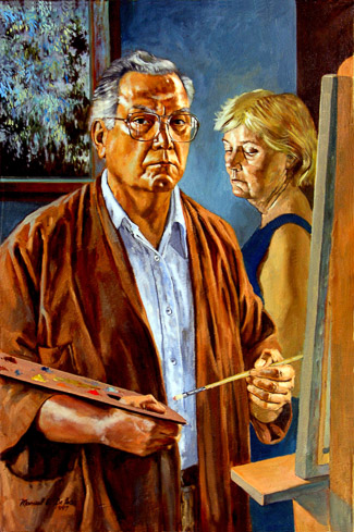 Manuel self-portrait with Helga